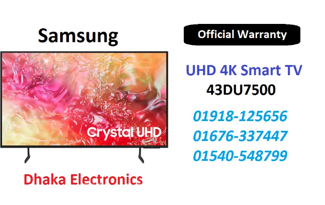 Samsung 43 inch DU7500 Crystal UHD 4K Smart TV Official