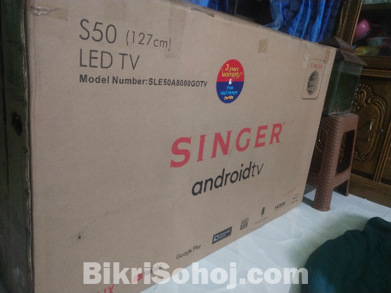 Singer 4K Android TV 50 inch with box