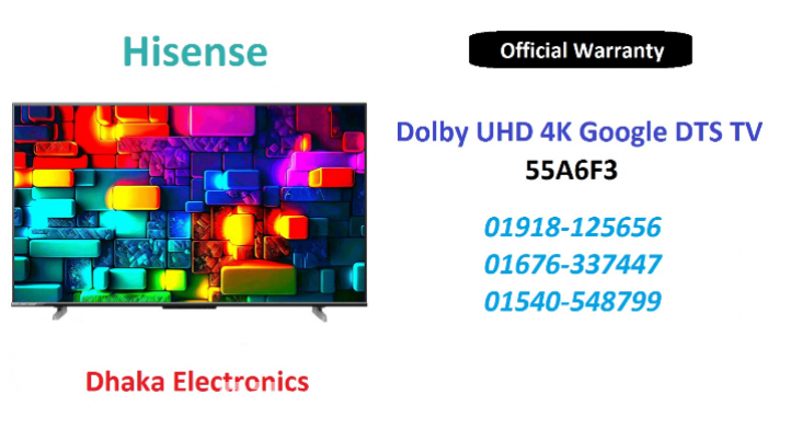 Hisense 50 inch 50A6F3 4K Google DTS TV Official