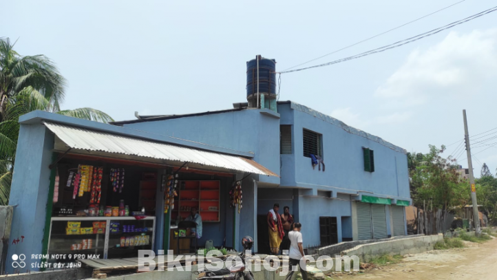 জমিসহ দোতালা বাড়ি এবং ৫টি দোকান বিক্রিয় করা হবে